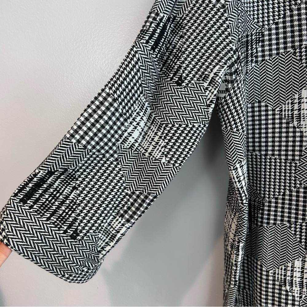 Caroline Rose Black/White Button Front Mixed Print Collared Jacket/Top Medium - Picture 5 of 10